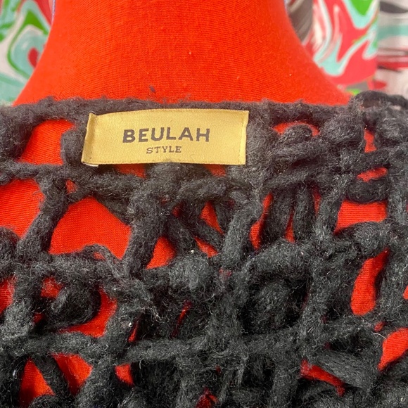 Shaggy black muppet/goth /festival/hippie Jacket wool, open crochet knit style - Picture 4 of 4